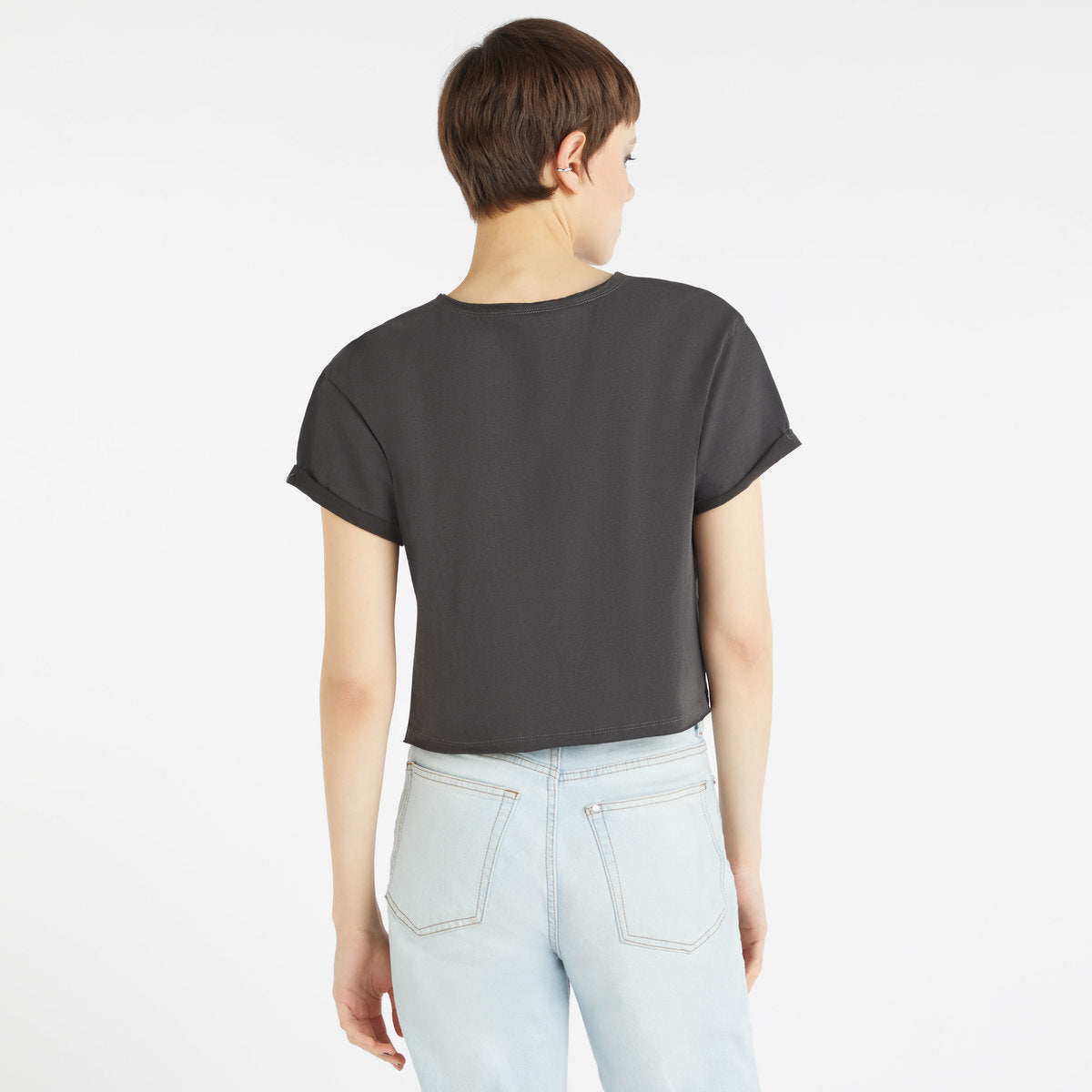 Image of AC/DC Crop Top T Shirt - Logo Amplified